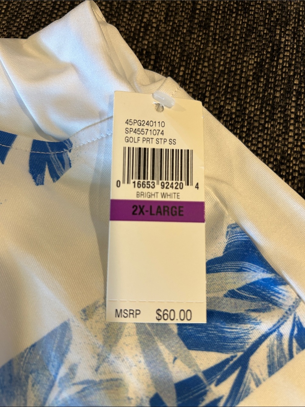 Izod White Polo with Blue Floral Stripe Print
Size => XXL - Picture 9 of 12